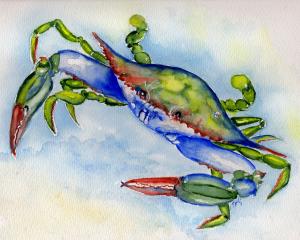 Tybee Blue Crab in WATERcolor